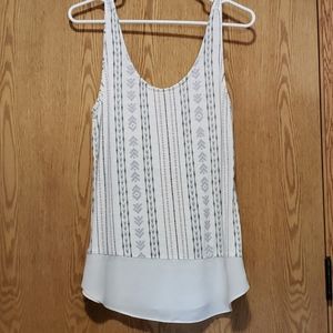 Geometric print and sheer back tank